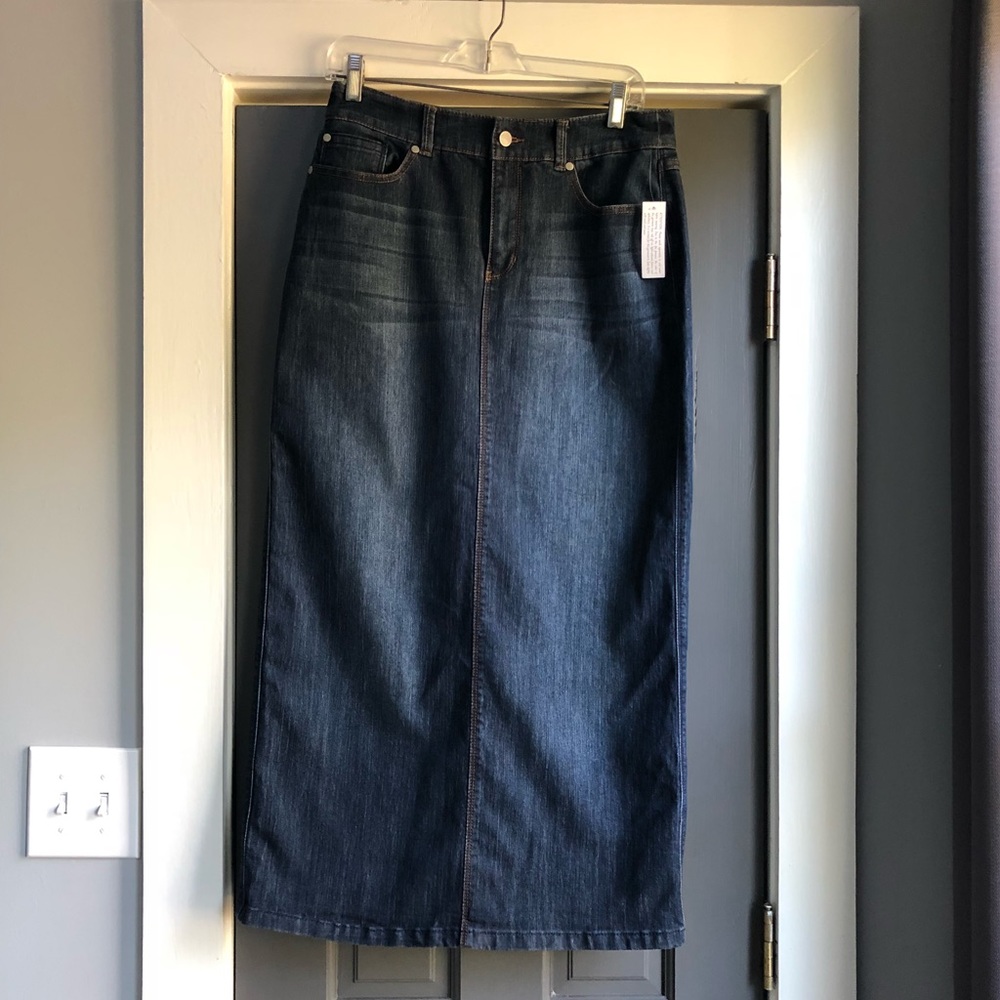 Long Jean Skirt, 6, NWT, Christopher & Banks Denim
